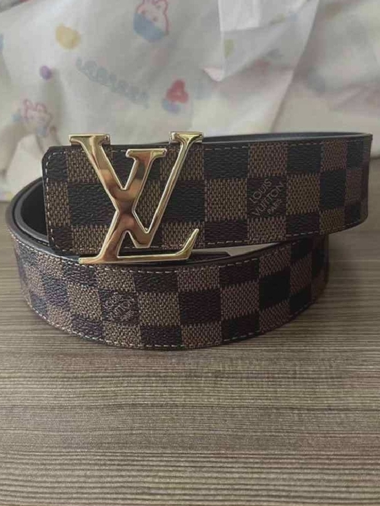 Louis Vuitton Other - Louis Vuitton Damier Canvas Belt with Gold LV Buckle